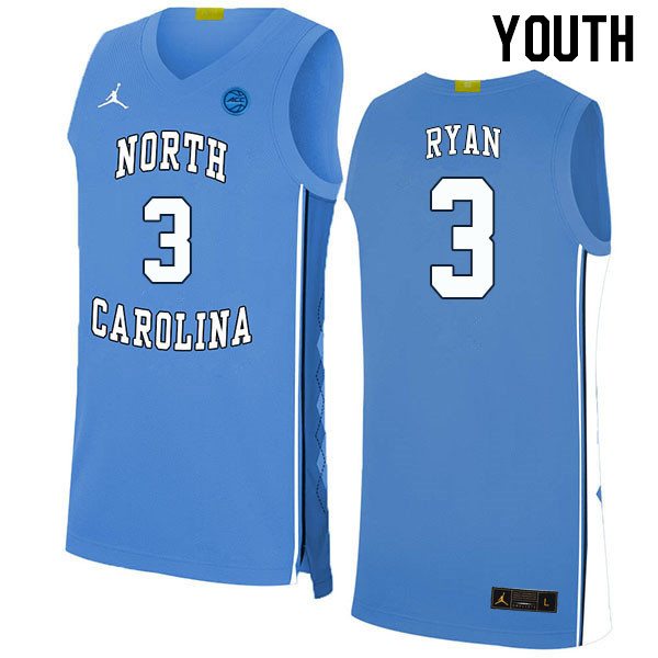 Youth #3 Cormac Ryan North Carolina Tar Heels College Basketball Jerseys Stitched Sale-Carolina Blue - Click Image to Close